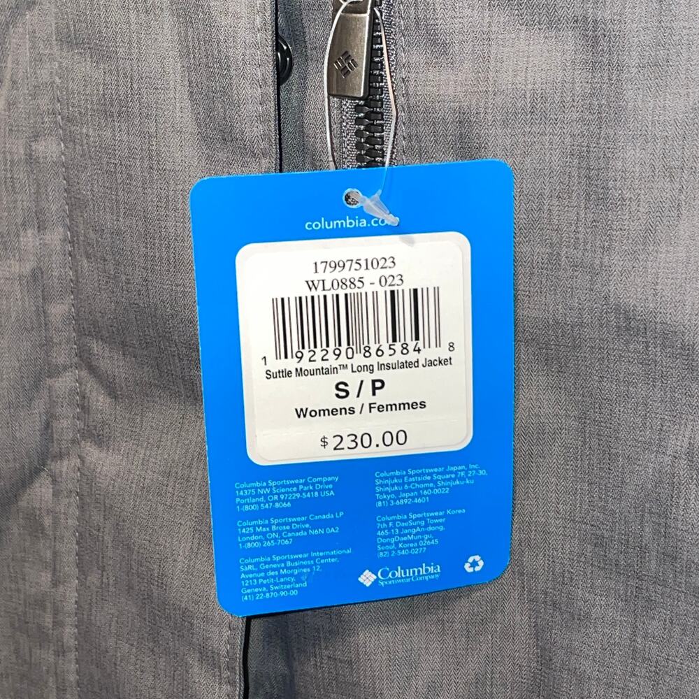Columbia Women's Suttle Mountain Long Insulated Jacket Grey Coats S $230 - Picture 4 of 10